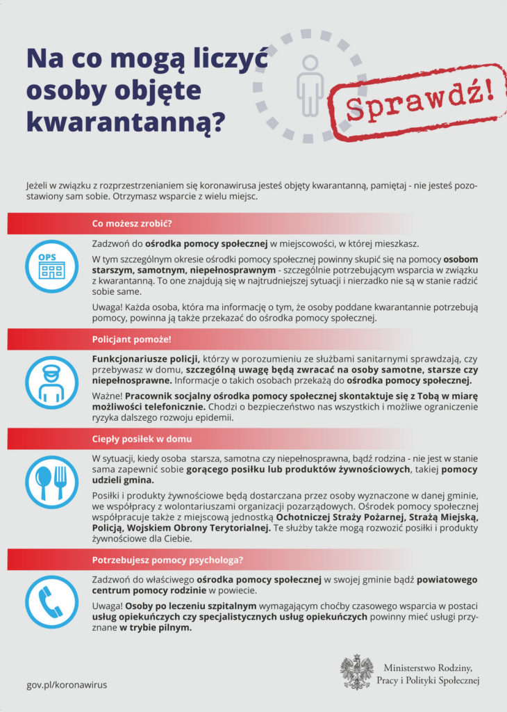 Komunikat dla osób objętych kwarantanną